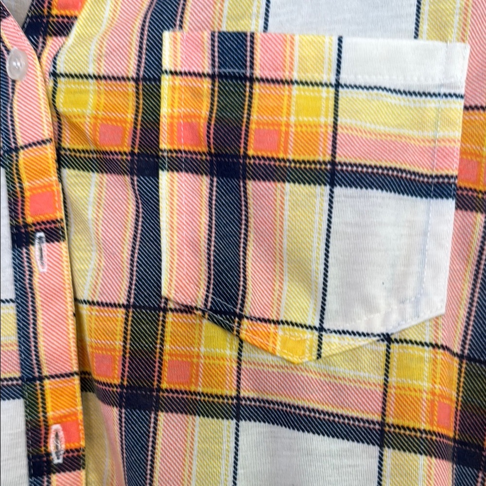 New York Laundry Yellow and Blue Blouse Relaxed Fit Q-21 - Picture 4 of 7